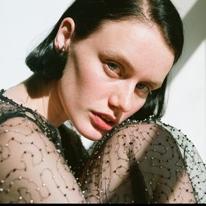 transparent embroidered black dress